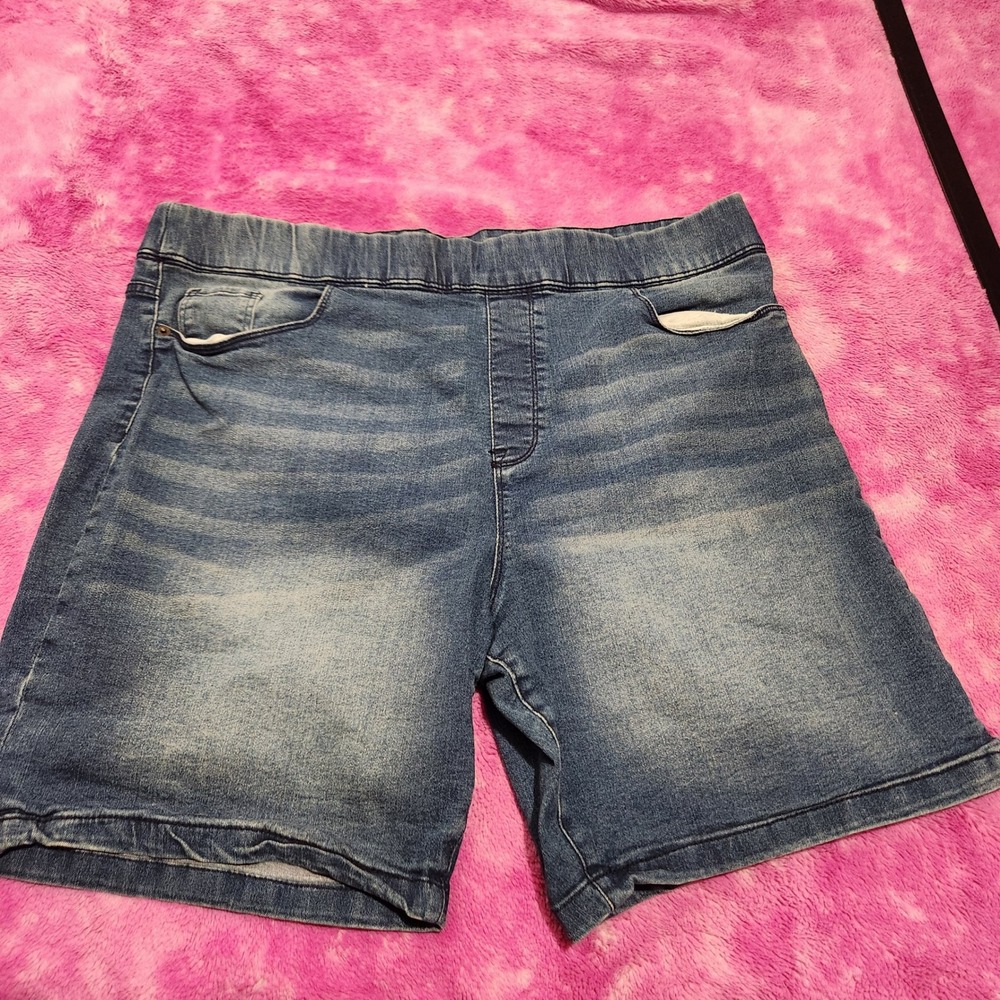 DKNY Jeans Men's XXL Denim Shorts High Rise Relaxed Fit‎ Blue Stretch Cotton